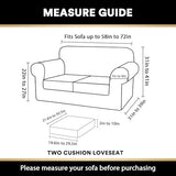 PrinceDeco Velvet Couch Cover Loveseat Covers for 2 Cushion Couch 3 Piece Sofa Covers for Dogs Washable Loveseat Covers Width Up to 72 Inch No Slip Stretch Sofa Slipcover(Medium, Porcelain)