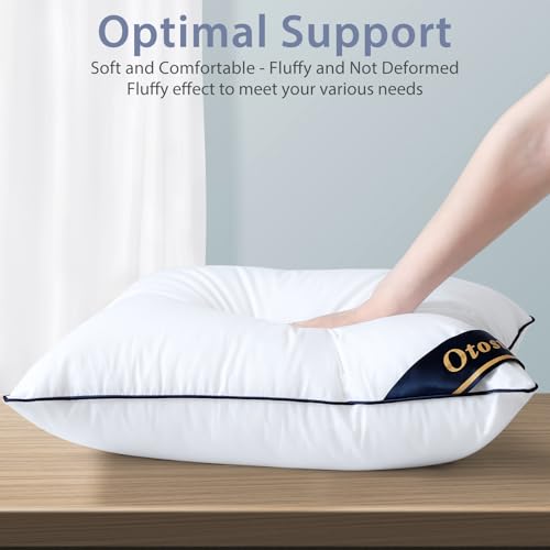 OTOSTAR 18x18 Down Alternative Fill Throw Pillow Insert, Soft Fluffy Synthetic Down Pillow Insert with 100% Cotton Cooling Cover Decorative Throw Pillow for Sofa Couch Bed