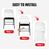 Stretch Spandex Chair Covers - White 50 PCS, Folding Kitchen Chairs Cover, Universal Washable Slipcovers Protector, Removable Chair Seat Covers, for Wedding Party Dining Room Banquet Event