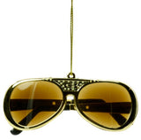 Kurt S. Adler YAMEP2903 Elvis Presley Sunglasses Ornament, Gold, 3.5"