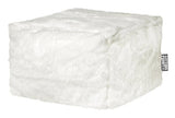 Gouchee Home Loft Winterfell Collection Contemporary Faux Fur Fabric Upholstered Square Pouf/Ottoman, White