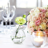 SOUJOY Set of 12 Small Glass Ball Bud Vase, Unique Mini Low Sitting Flower Vase, Clear Floral Centerpieces for Home Decor, Weddings, Floral Arrangements, Events, Parties
