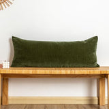 JoraLion Chenille Lumbar Pillow Covers 14x36 inch, Moss Green Spring Decorative Pillow Covers, Farmhouse Solid Dyed Soft Chenille Cushion Case for Couch Sofa Bed Living Room, Pack of 1(Cover ONLY)
