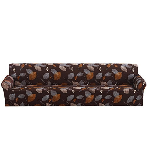 ELEOPTION Sofa Slipcovers Brown for Couches and Loveseats, Spandex Stretch Sofa Slipcover for Chair Loveseat Sofa Modern Furniture Cover Protector with a Pillowcase (4 Seater, 90 to 118 in)