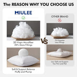 MIULEE 18x18 Pillow Inserts, Firm and Fluffy Decorative Square Throw Pillows for Couch Sofa Bed, Down Alternative with 100% Cotton Cover Pack of 2