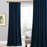 StangH Navy Blue Velvet Curtains 96 inches Long for Living Room, Luxury Blackout Sliding Door Curtains Thermal Insulated Window Drapes for Bedroom, W52 x L96 inches, 1 Panel