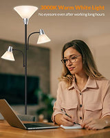 LEPOWER Floor Lamp, Standing Lamp with Replaceable 3000K Energy-Saving, Metal Lamp for Living Room with Adjustable Reading Lights, Modern Bright Floor Lamp for Bedroom, Office