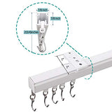 ChadMade Aluminum Ceiling Curtain Track Set with Hooks, 9ft - 12ft Adjustable Length Ceiling/Wall Mount Curtain Rail System For Grommet/Pleated Drape, Sliding Door Track, White