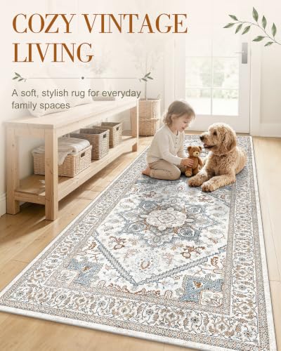 OLANLY 8x10 Washable Area Rug, Soft Non Slip Carpet for Bedroom Living Room