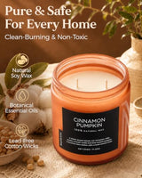 M&SENSE Scented Candles Cinnamon Pumpkin Non Toxic Fall Aromatherapy