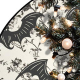 Bat Floral Christmas Tree Skirt, Merry Xmas Holiday Party Decor Rustic Farmhouse Halloween Ornaments Large Pen Tree Mat for 4-6 ft Christma Decoration 3' (Bat Floral, 36")