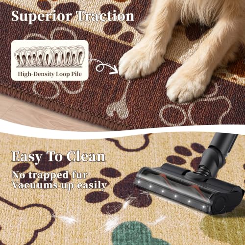 Waterproof 3x5 Small Area Rug Non Slip for Dogs Joint-Friendly, Beige Paws