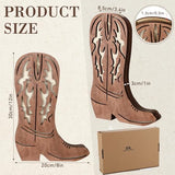 Havawish 2 Pcs Western Wall Decor Wood Cowboy Boots Wall Planter for Indoor Plants 12 x 8'' Western Boot Flower Hanging Vase for Flower Faux Rustic Home Decor for Bathroom Bedroom(Retro Style)