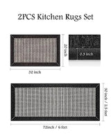 PADOOR Extra Large Kitchen Runner Rugs and Mats 2PCS, 2.5'x6'+20"x32",Black