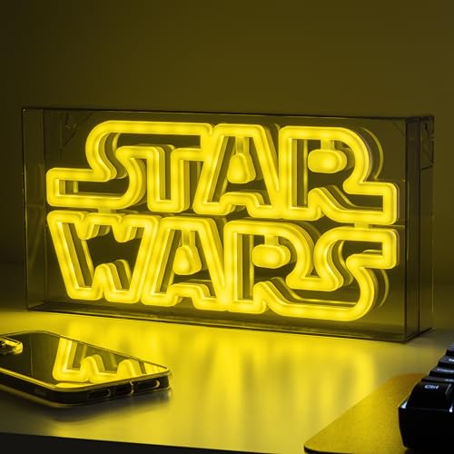 Star Wars LED Neon Light - Officially Licensed Free Standing or Wall Mountable Light Sign - Game Room Accessories & Film Memorabilia Decor - Paladone