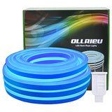 50FT/15M LED Neon Rope Lights, Blue AC110V-120V Neon Strip Light, 8x16mm Connectable Flexible Waterproof SMD2835 120LED/M Indoor Outdoor Light Strips, DIY Lighting Decoration