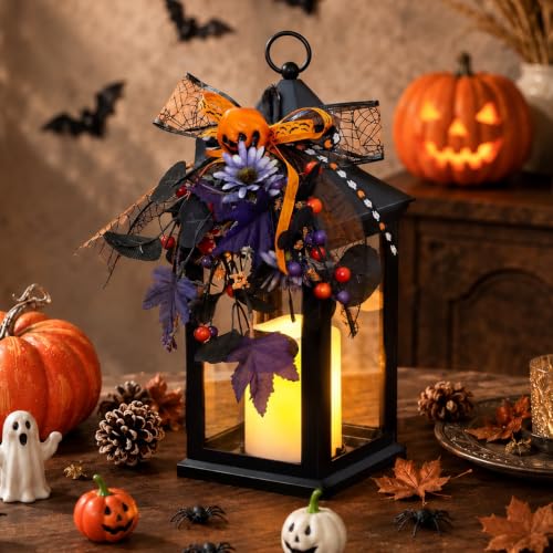 Halloween Lanterns Decorative Indoor, 14" Halloween Porch Decor