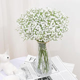 MARTINE MALL Babys Breath Artificial Flowers, 10 PCS White Baby Breath Flowers Artificial Bulk, Fake Babys Breath Gypsophila Real Touch Faux Babys Breath for Wedding Floral Arrangement Home Decor