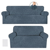 URBANLIFE Stretch Sofa Covers & Loveseat Couch Covers for Living Room Slipcover Set, 2-Pieces Machine Washable Couch Cover, Dusk Blue Gray