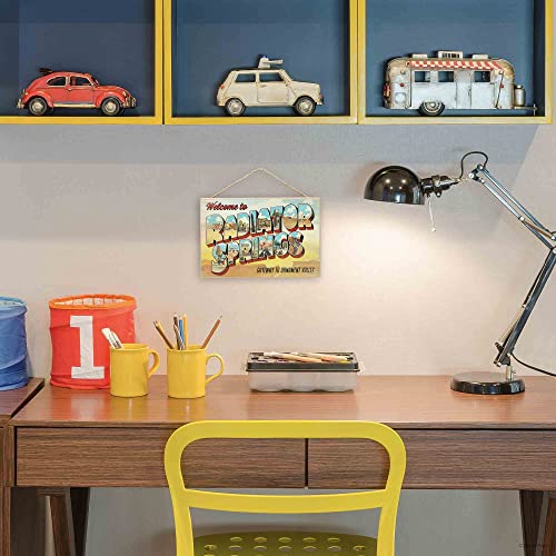 Disney Pixar Cars Welcome to Radiator Springs Hanging Wood Wall Decor - Fun Cars Sign for Kids' Bedroom or Play Room
