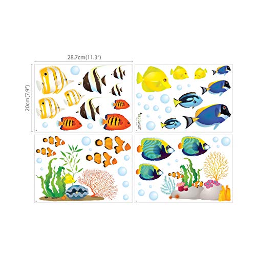 DECOWALL Coral Reef Fish Wall Stickers for Kids – Ocean Sea Life Peel and Stick Removable Wall Decals for Nursery, Bedroom & Playroom Decor (DS4-8035)