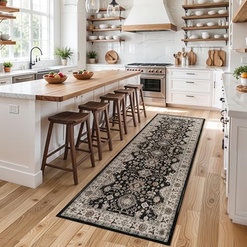 Washable Hallway Runner Rug 3x6: Non Slip Runner Rugs with Rubber Backing