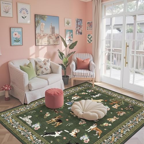 Dog Machine Washable Rug 3x5 for Bedroom Entryway