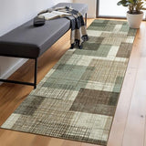 Washable 2x6 Runner Rug for Hallway Kitchen Bedroom, Green