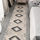 Boho Runner Rug 2'x6', Washable Hallway Rug Runner Non Slip Rubber Backed, Kitchen Farmhouse Area Rug Floor Mat with Tassels, Tufted Woven Cotton Entryway Carpet, Grey