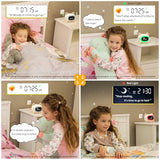 ANALOI OK to Wake Clock for Kids, Kids Alarm Clock with Sleep Training Night Light Dual Alarm Auto Off Timer Stay in Bed for Kids and Toddlers, Kids Clock with Cat Ear Light