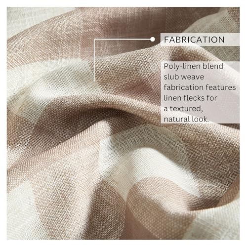 Elrene Home Fashions Farmhouse Living Grainger Buffalo-Check Blackout Window Curtain, Living Room and Bedroom Drape with Rod Pocket Tabs, 52" x 84", Linen, 1 Panel