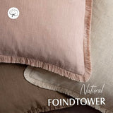 Foindtower Decorative Linen Fringe Throw Pillow Covers 22×22 Light Pink