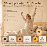 Sunrise Alarm Clock with 3 Unique Wake Up Modes for Every Sleeper, Sound Machine Night Light with 10 Natural White Noise Sounds and 8 Dimmable Ambient Mood Lighting for Bedrooms, Adults, Kids