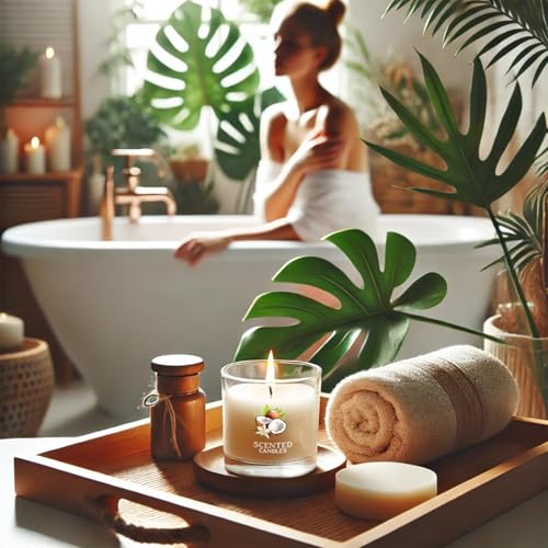 CHILLFLAME Coconut Candle, Scented Candles Gifts for Women, Candles Gift Set for Her, 6 Scented Votive Candles, Birthday Gifts for Women/Men (White, 14 oz)