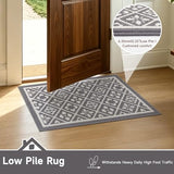 Indoor Door Mat 24" X 36"Absorbent Dog Muddy Paws Mat Low-Profile Entrance Small Runner Rug With Non-Slip Rubber Backing Machine Washable Inside Welcome Mat For Hallway,Entryway,Kitchen(Grey)