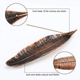 Accmor Incense Holder Set, Leaf and Snail Incense Burner, Incense Ash Catcher, Incense Sticks Holder for Counters, Meditation Room, Yoga, Home, Office, Red Copper