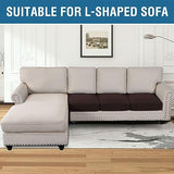 H.VERSAILTEX Stretch 6 Piece Cushion Sofa Slipcovers,Brown