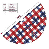July 4th Patriotic American Flag Plaid Red Blue White 36 Inch Christmas Tree Skirt Carpet Mat Funny Party Decor Supplies for Xmas Halloween Decorations Occasion Ornament