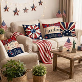 Hexagram 4th of July Pillow Covers 18x18 Patriotic Throw Pillow Covers July 4th Decorations American Flag Set of 4 Decor Star Independence Memorial Day Home Decor