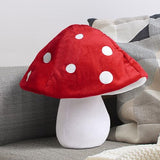 AELS 15.35 Inches Mushroom Pillow, Cute 3D Polka Dot Mushroom Plush, Decorative Throw Pillow for Lover Sofa Couch Living Room Bedroom Decor, Red