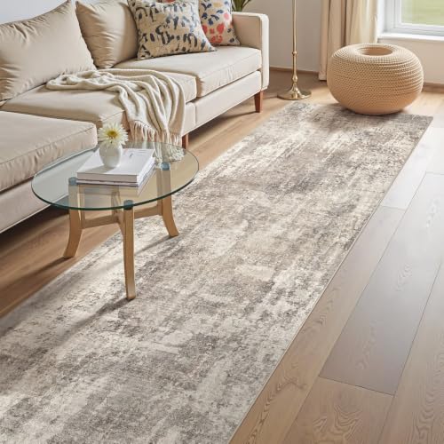 3x10 Washable Runner Rug for Hallway Abstract Soft Carpet Runner