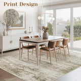 Washable Rug 5x7 Area Rugs for Living Room: Neutral Soft Rug Abstract Non Slip Low Pile Modern Carpet for Bedroom Kitchen Nursery Office Dining Room Indoor (Brown, 5'x7')