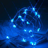 3 Pack Fairy Lights Battery Operated 6.6ft 20 Led Mini String Lights Silver Wire Starry Lights for DIY Wedding Party Festival Halloween Christmas (Blue)