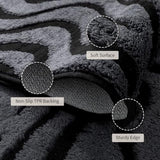 Zebra Hallway Runner Rugs 2x8: Grey Washable Bathroom Rug