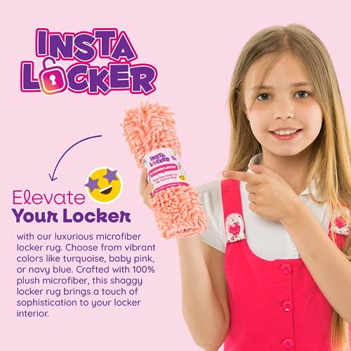 School Locker Decorations Carpet - Locker Rugs for Girls - 100% Microfiber, Shaggy Style Locker Rugs - 11.5" x 17.5" Rectangle Locker Rug with Non Skid Backing - Décor Accessories