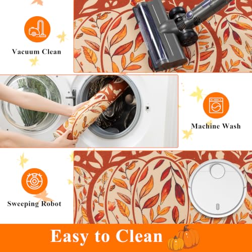 Fall Kitchen Rugs Sets of 3, Washable Kitchen Mats for Floor