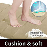 Yimobra Bathroom Runner 55"x24", Non Slip Memory Foam Bath Mat, Super Soft Water Absorbent Hallway Carpet, Machine Washable Rug for Vanity Tub Shower, Light Tan