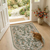 jinchan Arched 3x5 Floral Vintage Washable Area Rug, Green