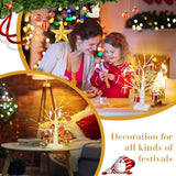 Macarrie 6 Pcs Birch Tree with LED Lights Christmas Wedding Decorations Tabletop Lighted White Mini Artificial Branches Battery Powered or USB Twinkling Table Centerpiece Indoor Gift (18 Inch)