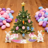 15 Inch Mini Easter Tree Skirt 4th of July Tree Skirt American Flag Day Memorial Day Double Sided Print Mat Independence Day Easter Holiday Party Home Tabletop Christmas Tree Decoration